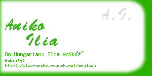 aniko ilia business card